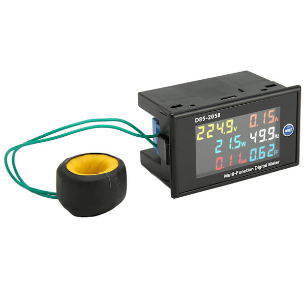 AC Meter Enfas LCD Digital AC Panel Mätare Spänning Ström Frekvens Amp Watt Power Monitor AC200-450V 0,00-110,0A