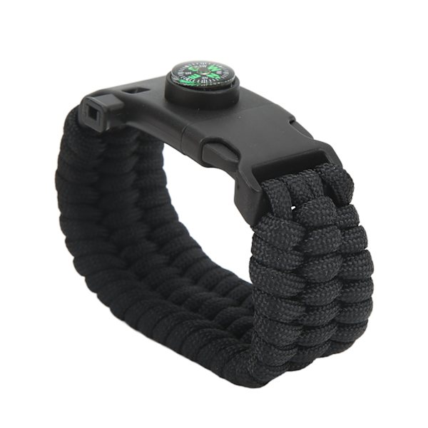 Paracord Survival Armband Multifunktionell Camping Survival Armband med Bärbar Kompass Flintstone 3 Strand Fläta L