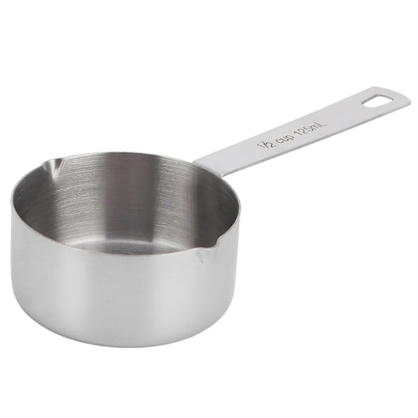 Måleskje for baking 304 Rustfritt Stål Målekopp Scoop med Skalaer Kjøkkenutstyr 1/2 kopp 125ml