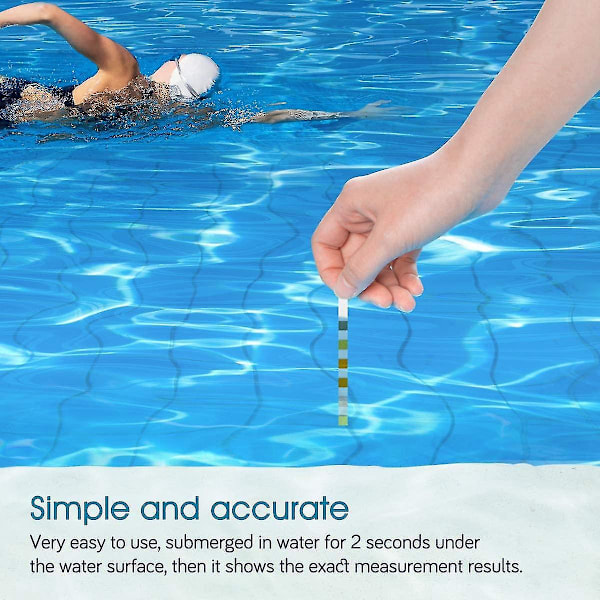 Pool og Spa Teststrips, 6 I 1 Vandkvalitetstest, Generel Kemisk Tester 50 Stk