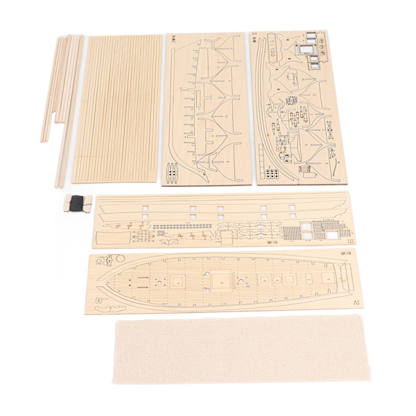 Modellfartyg 1/100 skala färdighetsutveckling trä interaktiv montering båtmodell kit för barn vuxna DIY