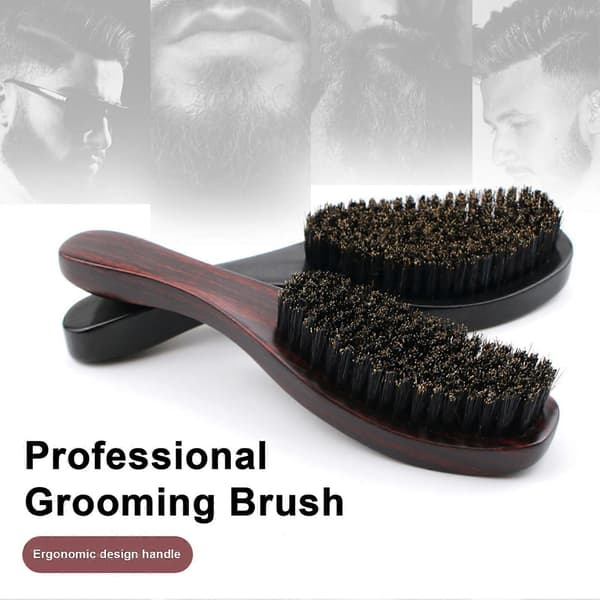 Børste til mænd Styling Træskægbørste Børstehårbørste Skægstylingtilbehør til hjemmesalon og rejser Black