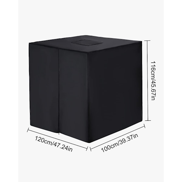 Skydd för 1000L IBC-tank, 420D Vattentanklock, Anti-UV Tankskydd, IBC-tankskydd med dragkedja, 120 x 100 x 116 cm (Svart)