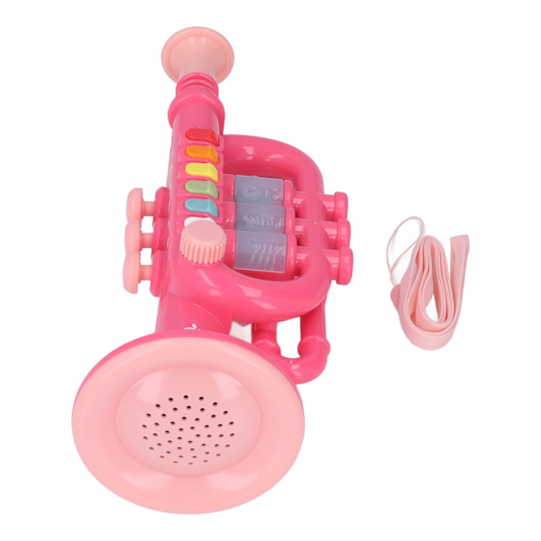 Hornleksak Simuleringsdesign Dynamisk ljuseffekt Musikinstrument Hornleksak Present med snöre för över 3 år gammal Rosa