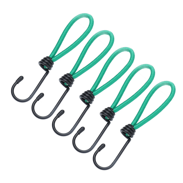 5 st presenningkrokar multifunktionella bärbara gröna elastiska repspännen för utomhuscamping presenning tältfixering