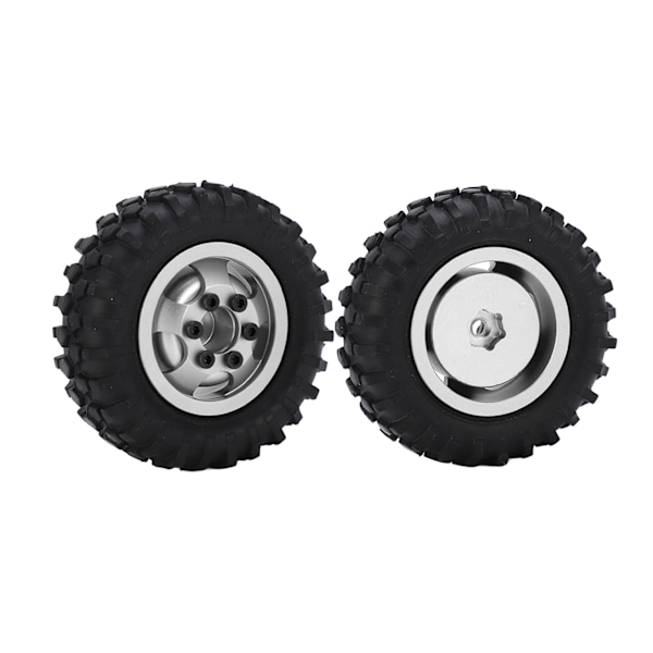 2 kpl/setti 55 mm metalliset vanteet ja renkaat Axial SCX24 1/24 RC-autoon, hopeanväriset