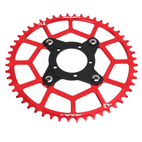 52T 104 BCD ketjupyörä ja sovitin alumiiniseos litiumakku muutostarvikkeet Bafang keskiömoottorille punainen