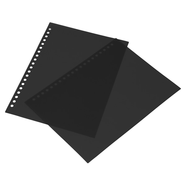 50 st arkpapper bindande omslag matt A5 20 hål PP plast för presentation svart