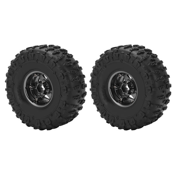 2 kpl RC-auton renkaat ja vanteet 1,9 tuumaa seosnapa kumirengas 12 mm kuusiokolo 1/10 RC-ryömintäajoneuvoon titaani ja musta
