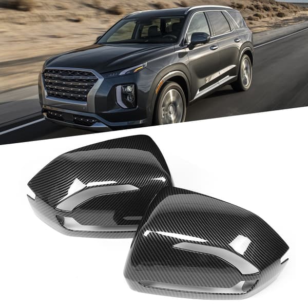 2 stk. bakspejlsdæksel, hus, passer til Hyundai Palisade 2019-2020 kulfibertekstur
