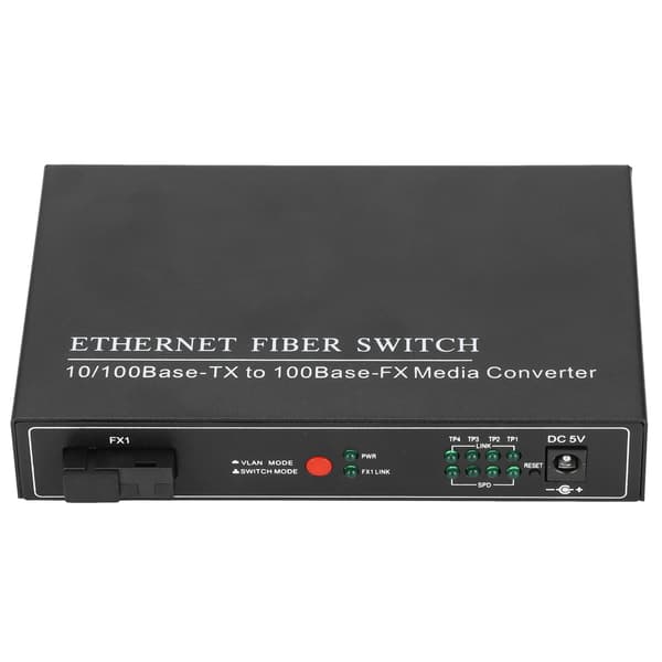4-portars Ethernet Fiber Switch TBC‑MC3414ES20A Plug Play Stabil Robust Datornätverksswitchar 100‑240VAU-kontakt