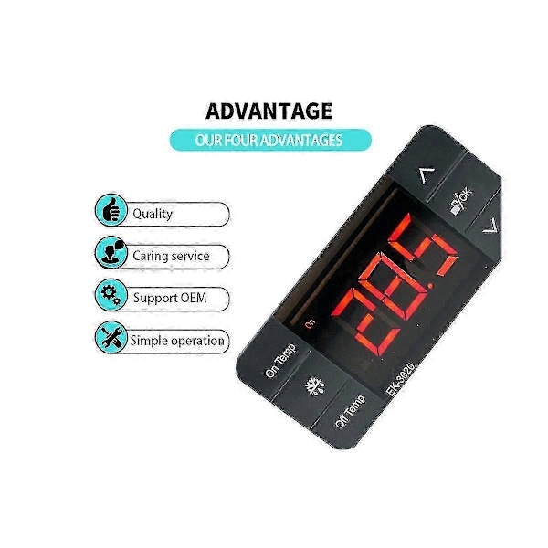 Ek-3020 Digital Temperaturkontroller 220v Termostat Sensor Kylskåp Kylning Avfrostning Th