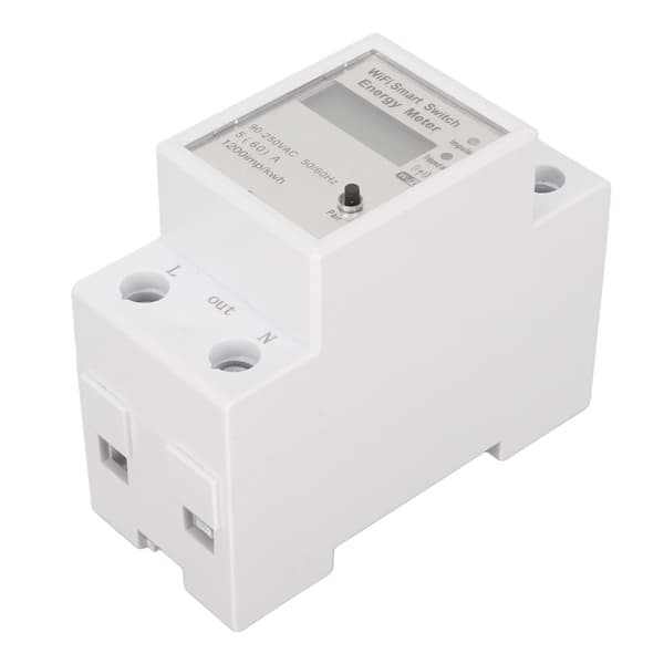 WiFi elmåler LCD-display Watt-time-måler APP-kontrol Smart Switch Energimonitor 90-250VAC