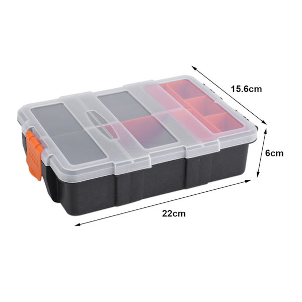 To-lags plastik Heavy duty Komponenter Opbevaringsboks Case Organizer Små dele Værktøjskasse