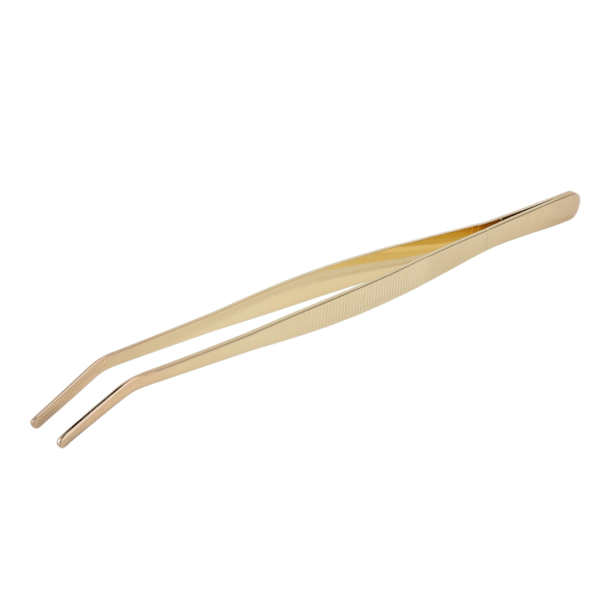 Bar Bent Tip Tweezers Rustfritt Stål Tykk Kjøkken Culinary Tweezer Tenger for Sukkerbiter Iskuber Sitronskiver
