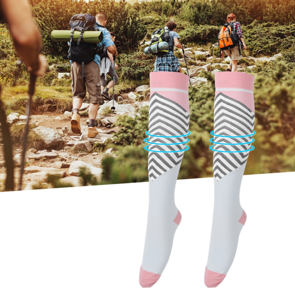 Compression Running Sleeve Stretch Marathon Ride Farve Strømper til Joggere Atleter Pink Blå L/XL