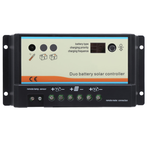 Solar Controller Plast Dobbelt batteri RV opladning 8-pin RJ45 EPIPDB-COM 12/24VDC(DB-20A)