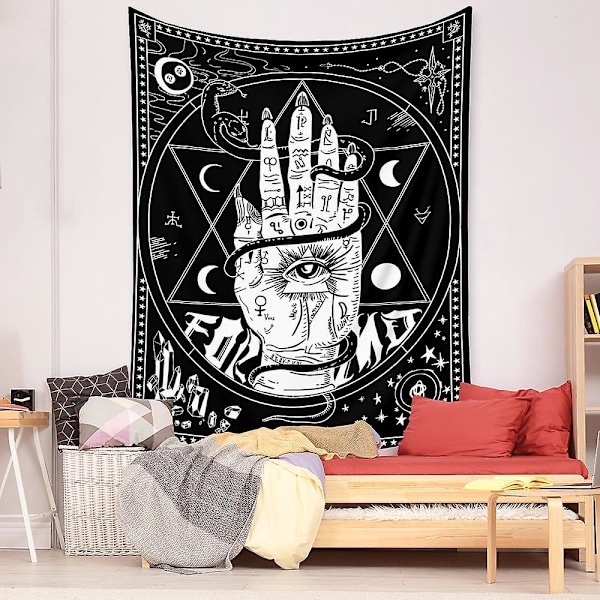 Tarot Kort Vægtæppe Middelalderlig Europa Spådom Væghæng Psykedelisk Vægtæppe Geometrisk Vægtæppe Hippie Værelses Dekoration til Soveværelse Stue Par