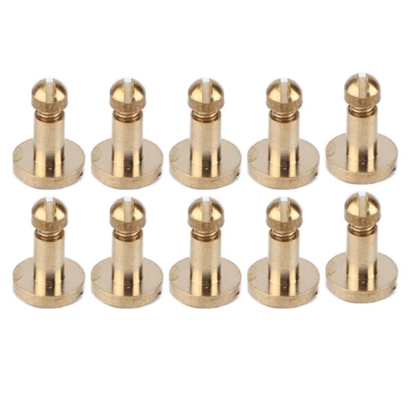 10 sæt bogbindingsskruer, nem binding, adskillelse, robuste DIY-hæfterivetter til læderhåndværk, hæfte 6,5x7 mm