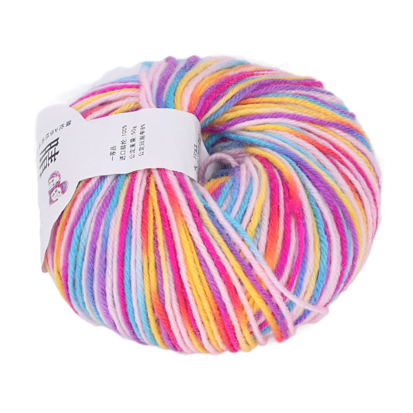 Akrylgarn Medeltjocklek Gradient Multi Slitstark akryl Blekningsfri Andas virkgarn för tröja hattdocka