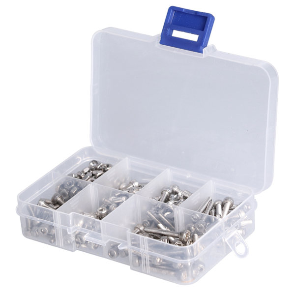 Bolt Møtrik Sæt Sortiment Kit 304 Rustfrit Stål Hætte Sekskant Hoved Befæstelse Hardware M3