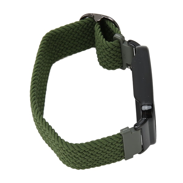 Flätad Loop Strap för Mi Band 7 Pro Justerbar Elastisk Nylon Loop Armband med Skyddsram OD Grönt Band Svart Case