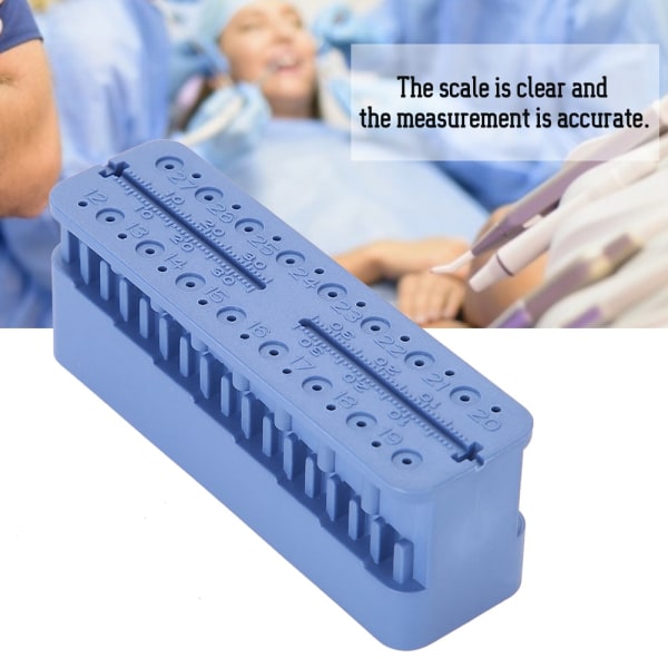 Dental Endo Block Files Måleverktøy Endodontic Ruler Test Board (Mørkeblå)