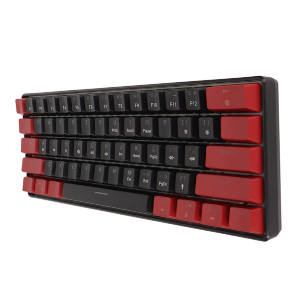 61-tasters mekanisk tastatur Blå switch Kablet RGB Gaming Mekanisk tastatur med cool lyseffekt til kontorstudie Rød og sort