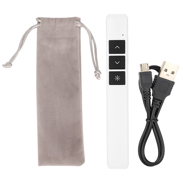 PP932 Trådløs peker PPT sidevending penn laserpresentator USB fjernkontroll presentasjonspenn hvit