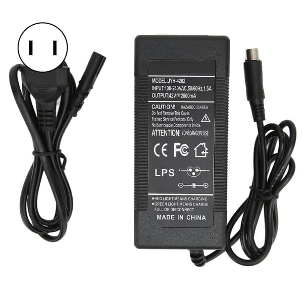 42V 2A DC 5525mm hunn strømadapter strømforsyningslader intelligent sikker lading 100‑240V US-plugg