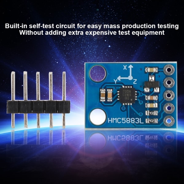 HMC5883L Kalibreringsfri modul Elektronisk kompassmodul Triaksial magnetfeltsensor