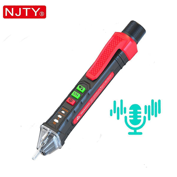 NJTY T-03 Kretsdetektor, Elektronisk Instrument för Lokalisering av Brytpunkter, Testning av Strömförande Ledningar och Testning av Uttag, Laser Spänningspenna T-03B med RÖST