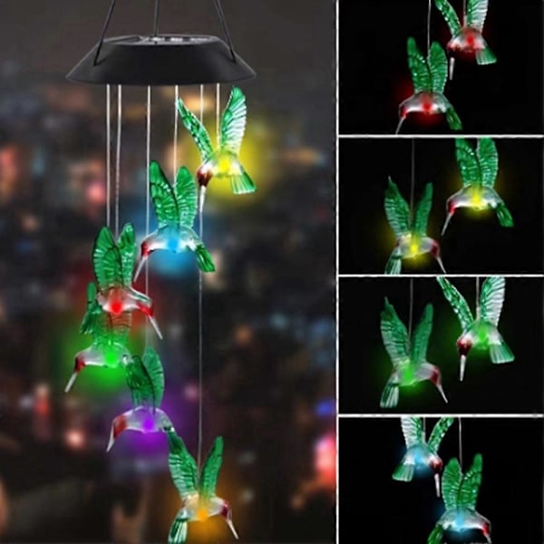 Färgskiftande Lampa - Trädgårdsdekor Utomhus, Blå Kolibri