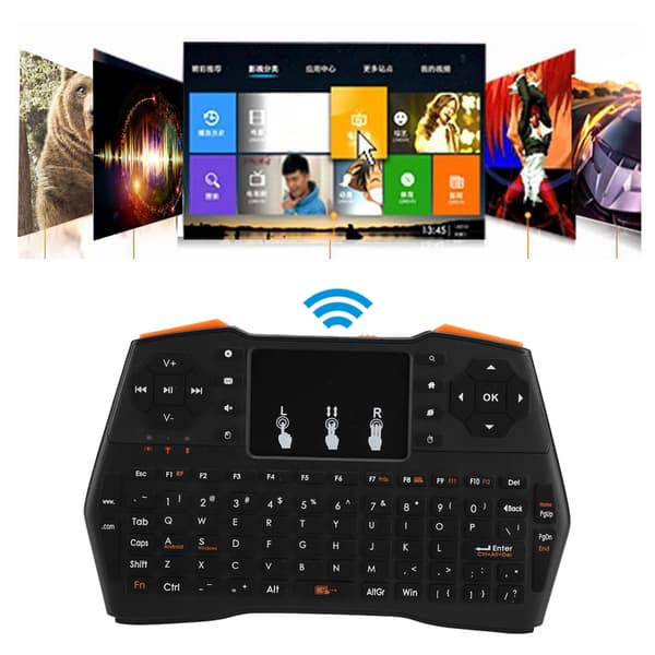 I8plus 2.4G Mini trådlöst QWERTY-tangentbord Multi Point Touchpad 3 DPI Handhållet tangentbord