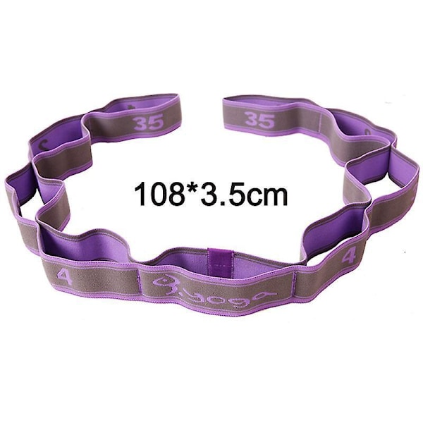 Lila 9 Segment Fitness Yoga Elastiskt Bälte Dans Yoga Hjälpmedel Stretching Bälte Sport Spänningsbälte Formande Yoga Krysantemum Rep - Hjälper till att Förbättra Flexibiliteten