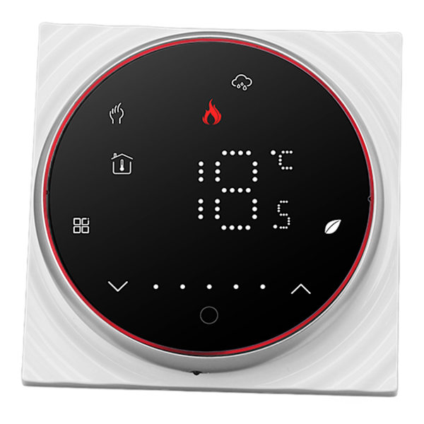 Smart Termostat 1 Vecka Programmerbar LED-Display Infälld Rektangulär Bas Digital Termostat AC95‑240V för Pannvärmesystem Svart