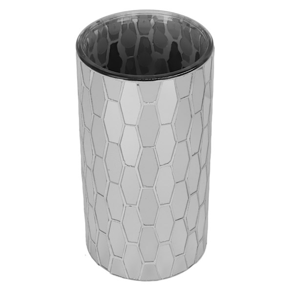 Glassblomstvase Elegant geometrisk mosaikkstil 7,9 tommer høy 3,9 tommer bred skrivebordsvase for sovesal for familiekontor