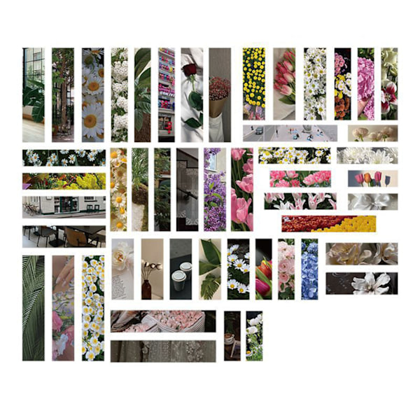 100PCS Scrapbook Sticker Aesthetic Daily Life Picture Decorative Easy Apply Self Adhesive Sticker Set for Journal Notebook Flower