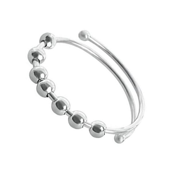 Fidget Ring Åbent Design Justerbar Fingerring i Rustfrit Stål Tilbehør til Mænd Kvinder