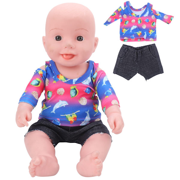 T-skjorte Baby Doll Klær 18 Tommers Baby Doll Klær Treningsantrekk Barn Bursdagsgave(QD18032 )