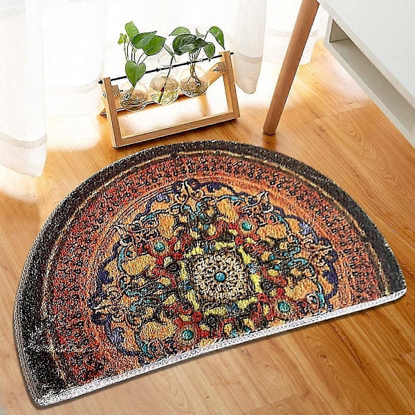 Suuri Puolikaaren Muotoinen Pohjoismainen Ovimatto Eteiseen - Imukykyinen Sisä- ja Ulkokäyttöön Soveltuva Eteismatto - Koko: 50 * 75cm