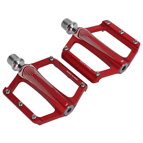 Enlee cykelpedaler i aluminiumlegering DU leje cykel flad pedal til landevejscykler røde