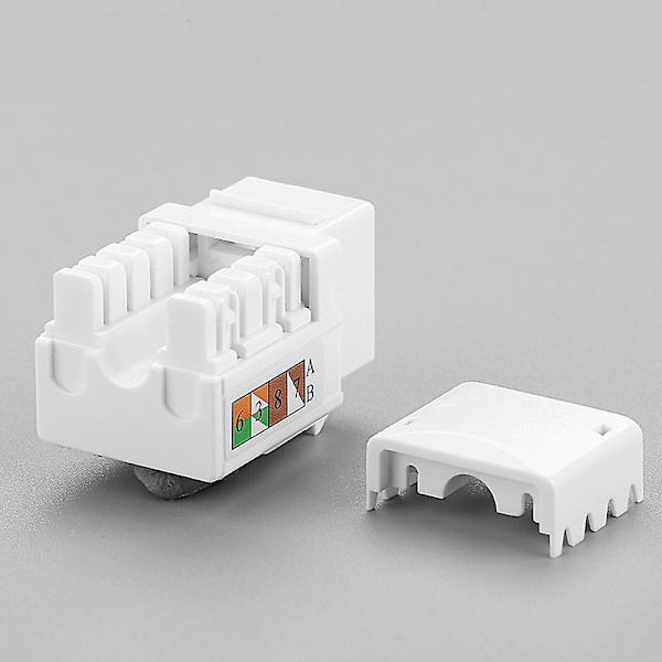 UL-listet 25-pakning Cat6 RJ45 Keystone Jack-innlegg, 90 graders punch-down-adapter kompatibel med 90 graders vinkel-termineringsverktøy