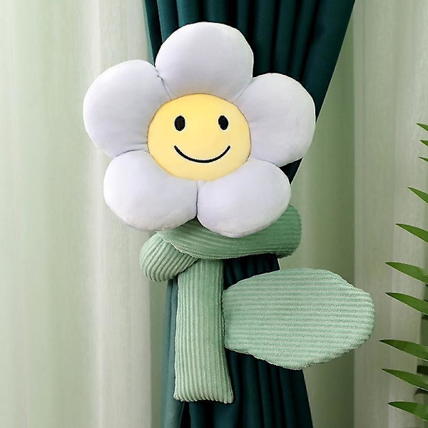 Kunstige Plysj Solsikke Daisy Blomster Gardinholdere (2 stk)