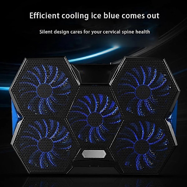 Coolcold Laptop Kjøler Stativ Holder Varmeavledning Brakett LED Lys Riser