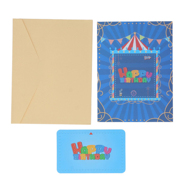 3D fødselsdagskort Legepladsstil Indviklede detaljer Tykt papir dukker op Fødselsdagskort med konvolut til børnevenner