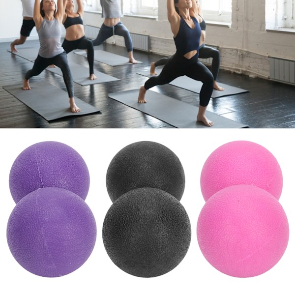 Silikon Yoga träningsboll Bärbar muskelavslappning Fitness kropp fascia massageboll set (svart lila ros röd)