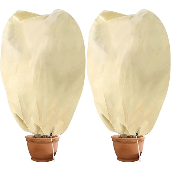 Kasvien suojapeitteet, 2 kpl, edullinen suuri talvipeite (beige) - 100 x 80 cm