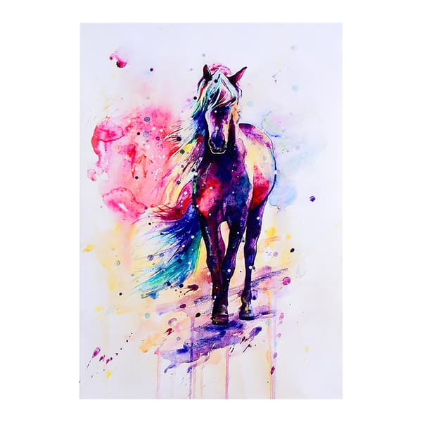 Akvarell Häst Djur Konst Oljemålning Duk Väggbild Heminredning 50*71cm