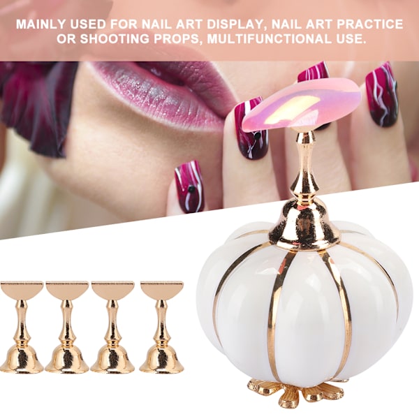 Professionel Nail Art Display Stand Magnetic Manicure Practice Tips Holder ToolWhite
